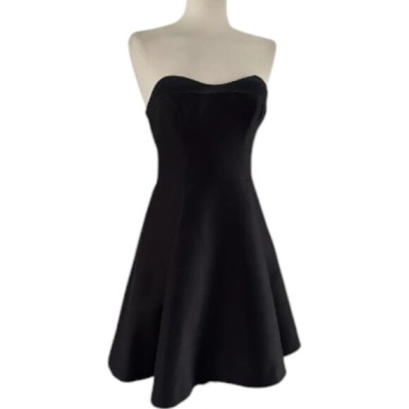 Halston Heritage black strapless cocktail dress size 0 - Picture 1 of 2